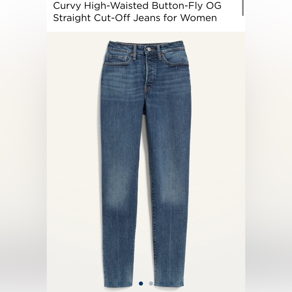 Curvy High-Waisted Button-Fly OG Straight Cut-Off Jeans for Women, size 6 NWT